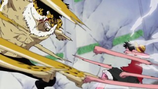 Potong dialog yang tidak perlu, hanya pertarungan murni, Luffy vs. Law