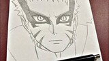 Anime drawing | how to draw naruto baryon mode step-by-step