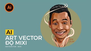 Hướng dẫn vẽ  Độ Mixi bằng illustrator (vector Art Tutorial) | BonART