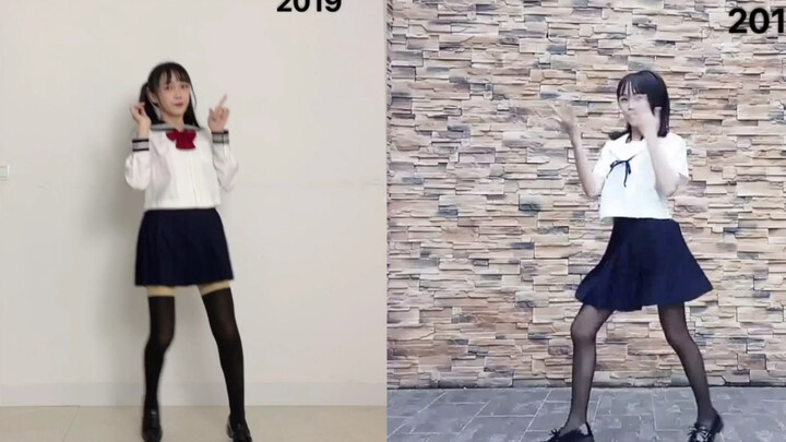 Miss and sister have changed a lot in two years, and the house dance submitted a comparison. 【Baohyu