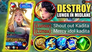 KADITA DESTROYED LUNOX IN RANK GAME!! | KADITA BEST BUILD 2022 | TOP GLOBAL KADITA GAMEPLAY