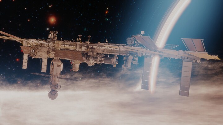 Black hole and space station