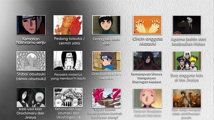 15 MISTERI TERBESAR NARUTO