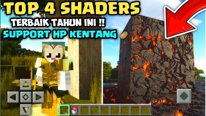 TOP 4 RTX SHADERS MCPE 2023! BEST SHADERS TAHUN 2023 MINECRAFT PE/BE - SUPPORT HP KENTANG - REAL