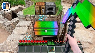 Minecraft in Real Life POV RAINBOW PRO FIRST BASE Realistic Minecraft RTX Animation  創世神第一人稱真人版