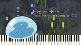 Meguru Mono - Tensei Shitara Slime Datta Ken OP2 - Piano Arrangement [Synthesia]