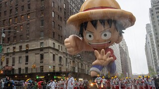 2024梅西感恩节游行现场的路飞气球！这次没有渔夫帽！（更新多段+电视报道版）