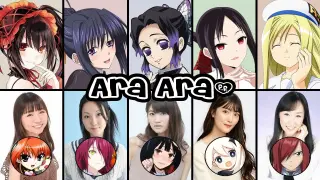 Top Ara Ara Voice Actors & Same Voice in Anime Characters Roles | あらあら 声優 [Kurumi | Akeno | Shinobu]