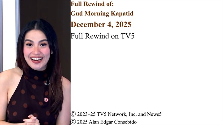 Full Rewind on TV5 | Gud Morning Kapatid – December 4, 2025