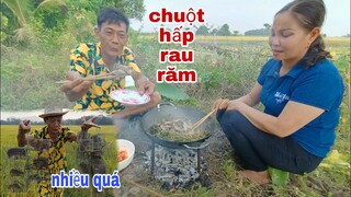 Tư ra đồng bẫy chuột làm món chuột hấp rau răm quá thơm
