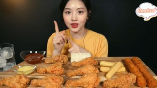 Đùi gà Gold Olive, phô mai que, tô que phần 1 #mukbang