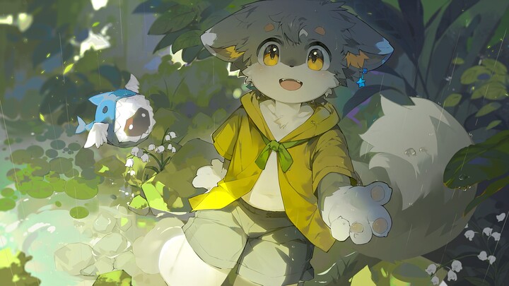 【Furry|วอลเปเปอร์เคลื่อนไหว】มาเล่นท่ามกลางสายฝนกันเถอะ~