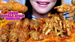 ASMR CEKER DAN KEPALA AYAM MERCON PEDESNYA BIKIN NANGIS | ASMR MUKBANG INDONESIA | EATING SOUNDS