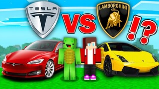 Mikey Super Car vs JJ Super Car Survival Battle in Minecraft (Maizen)