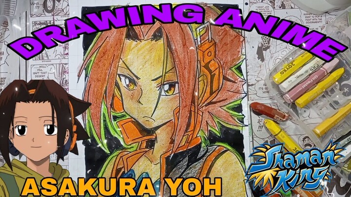 drawing anime shaman king, ASAKURA yoh