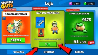 NÃO É MENTIRA! CHEGOU AGORA NOVA SKIN GRÁTIS DO STUMBLE GUYS 0.47 [EVENTO 1 DE ABRIL] BUG DA ROLETA!