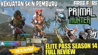 PAKAI BUNDLE ELITE PASS 14 PRIMAL HUNTER - MUSUHNYA AUTO TERBANTAI! FREE FIRE