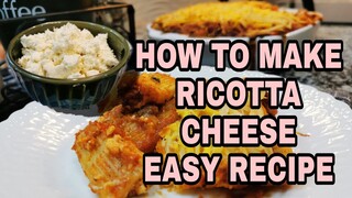 HOMEMADE RICOTTA CHEESE RECIPE | RIGATONI CHILLI LEAVES PASTA |Lhynn Cuisine