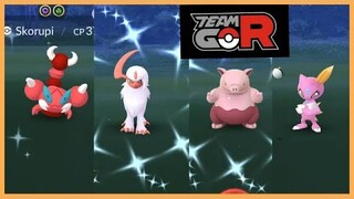 Team Go Rocket's New shiny pokemon plus more dark/poison in the wild. New Shiny Skorupi.