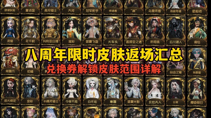 [Identity V] 8th Anniversary Limited Skin Re-Release Roundup (Collection of Areas Where Limited Skin