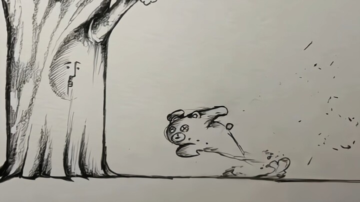 “หมีปะทะต้นไม้”