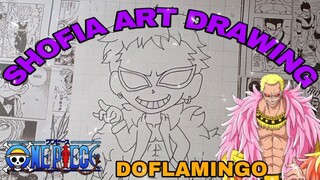 drawing Doflamingo dari  anime one piece