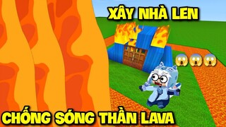 NẾU CHỈ ĐƯỢC XÂY NHÀ BẰNG LEN BẠN SẼ LÀM GÌ ĐỂ CHỐNG LẠI SÓNG THẦN LAVA MEOWPEO THỬ THÁCH MINI WORLD