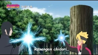 Latihan Boruto bersama gurunya Sasuke membuat Rasengan elemen petir sebentar lagi terjadi