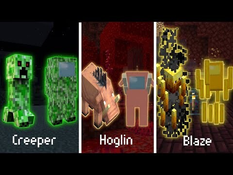 Minecraft mobs and their Among us versions