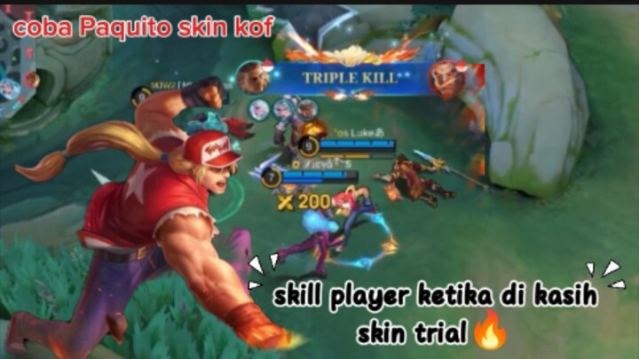 player gratisan ketika dikasih skin trial🔥 auto membantai