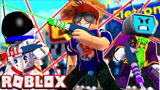 I'M FIRING MY LAZER!!! - YouTuber Laser Tag Battle! (Roblox Project Lazer)