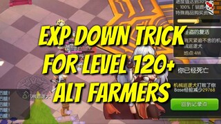 Exp Down Trick For Level 120+ alts