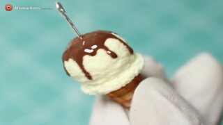 Polymer clay waffle cone vanilla ice cream