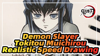 Realistic Speed Drawing Of Mist Hashira - Tokitou Muichirou | Demon Slayer_1