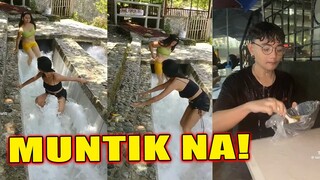 MUNTIK NA BUTI NALANG WALANG TAO  SA LIKOD! | Funny Videos Compilation