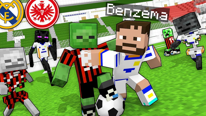 Monster School UEFA Super Cup 2022 Real Madrid - Eintracht Football Challenge - Minecraft แอนิเมชัน