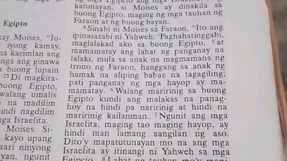 Pang Araw Araw na Talata.               Exodus 11:4-8