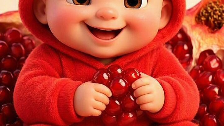 Cute Apple Baby Eating ASMR! 苹果宝宝ASMR吃播超治愈 #AI