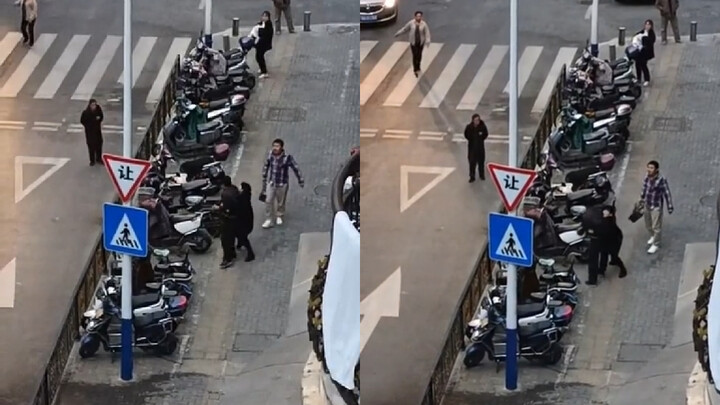 Pria Hilang Kendali Emosi, Lakukan KDRT di Tengah Jalan pada Istri; Putranya Langsung Melindungi San