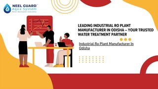 Industrial Ro Plant Manufacturer In Odisha
