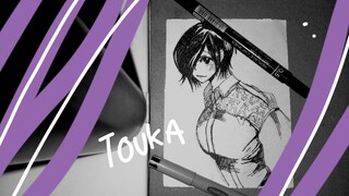 menggambar touka dari tokio ghoul