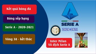 Kết quả vòng 38 Serie A , Bảng xếp hạng, Inter milan vô địch