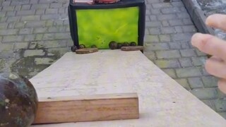 Iron Ball vs. TV: Explosive Stress-Relief Moment