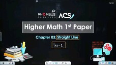 Highermath 1st Chapter-3,(Straight Line),Lecture-1, HSC26
