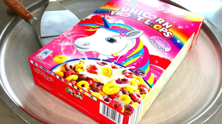 ไอศกรีมโรล Unicorn Froot Loops & Unicorn Cotton Candy / วิธีทำไอศกรีมสายรุ้งไทย