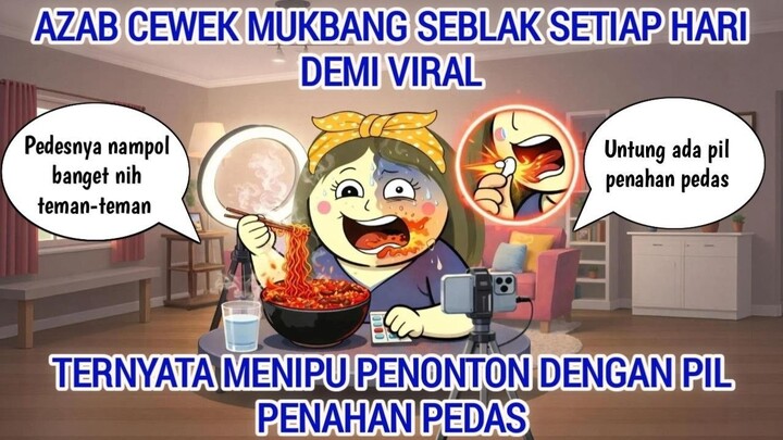 AZAB CEWEK MUKBANG SEBLAK SETIAP HARI DEMI VIRAL TERNYATA MENIPU PENONTON DENGAN