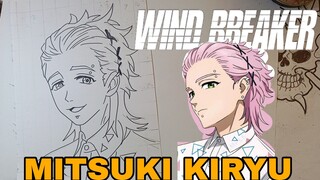 menggambar karakter anime wind breaker MITSUKI KIRYU
