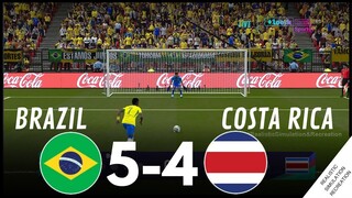 Penalty shootout ⚽ Brazil 5-4 Costa Rica 🏆 AMERICA CUP 2024 | Video game simulation