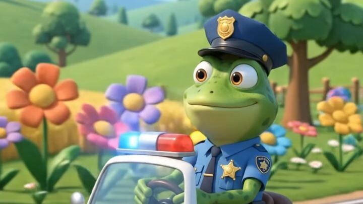 Frog Police Catches a Speedy Horse! 🐸🚓🐴😂  Funny Animal Cartoon