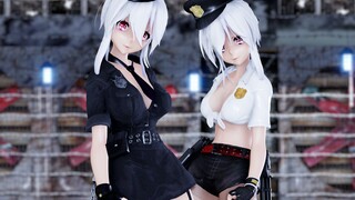 [MMD nada lemah] Kakak berseragam polisi hitam putih, tebak siapa yang lebih besar (kakak).